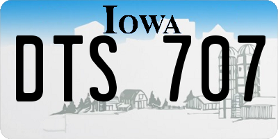 IA license plate DTS707