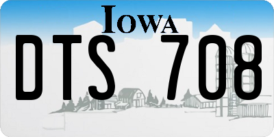 IA license plate DTS708