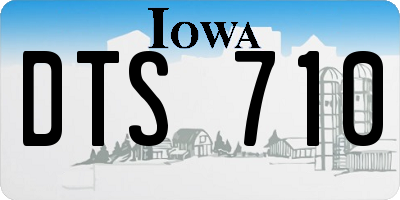 IA license plate DTS710