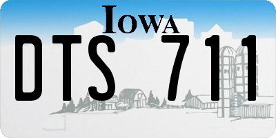 IA license plate DTS711
