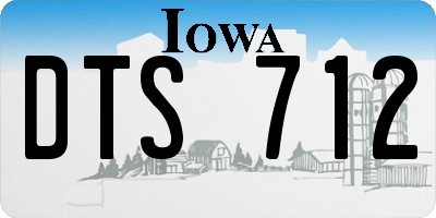 IA license plate DTS712