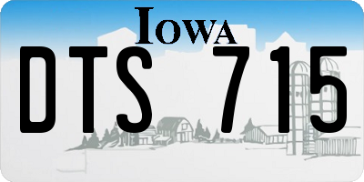 IA license plate DTS715