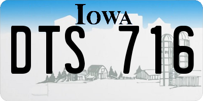 IA license plate DTS716