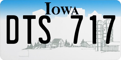 IA license plate DTS717