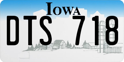 IA license plate DTS718