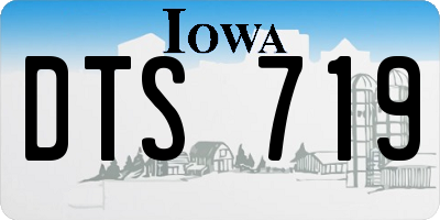 IA license plate DTS719