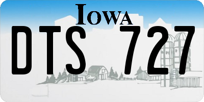 IA license plate DTS727