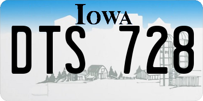 IA license plate DTS728