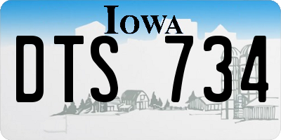 IA license plate DTS734
