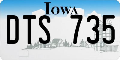 IA license plate DTS735