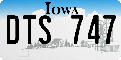 IA license plate DTS747