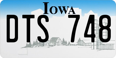 IA license plate DTS748