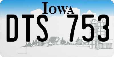 IA license plate DTS753