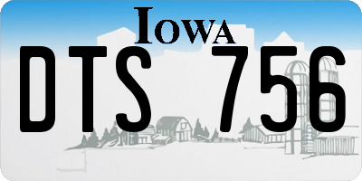IA license plate DTS756
