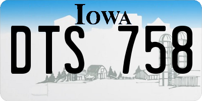 IA license plate DTS758