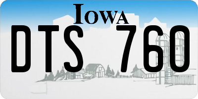 IA license plate DTS760