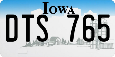 IA license plate DTS765