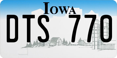 IA license plate DTS770