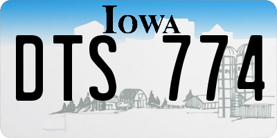 IA license plate DTS774