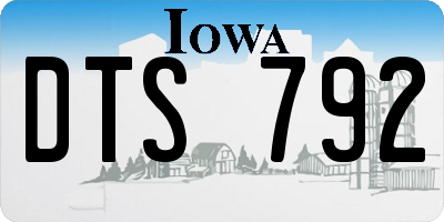 IA license plate DTS792