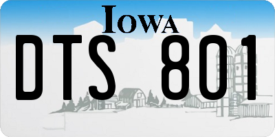 IA license plate DTS801