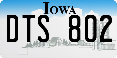 IA license plate DTS802