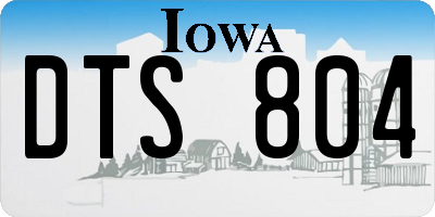 IA license plate DTS804