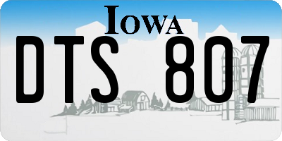 IA license plate DTS807