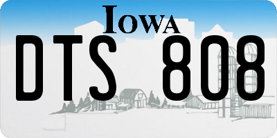 IA license plate DTS808