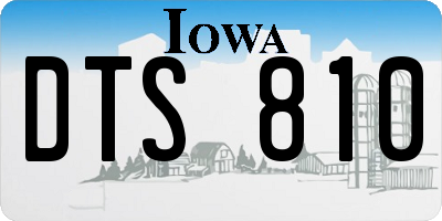 IA license plate DTS810