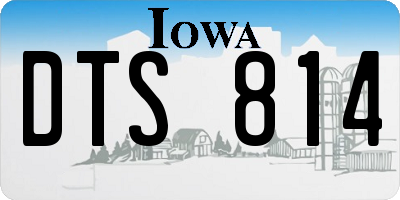 IA license plate DTS814