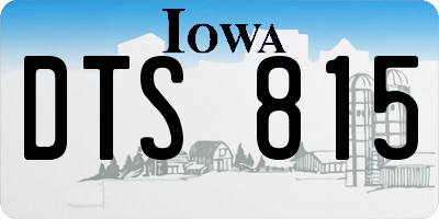 IA license plate DTS815