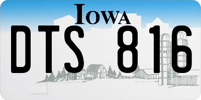 IA license plate DTS816