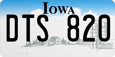 IA license plate DTS820