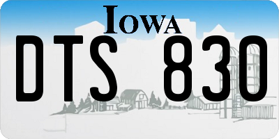IA license plate DTS830
