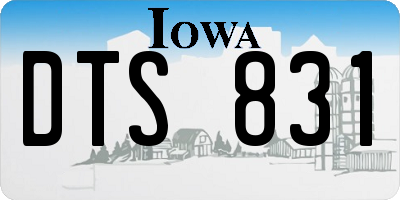 IA license plate DTS831
