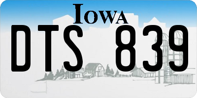 IA license plate DTS839