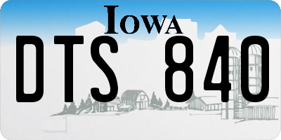 IA license plate DTS840