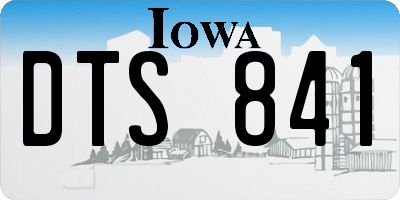 IA license plate DTS841