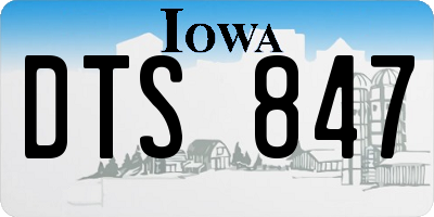 IA license plate DTS847