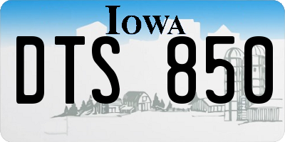 IA license plate DTS850