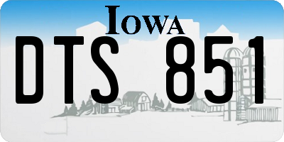 IA license plate DTS851
