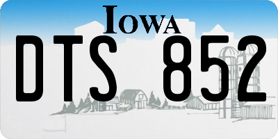 IA license plate DTS852