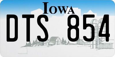 IA license plate DTS854