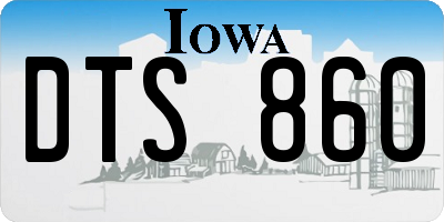 IA license plate DTS860