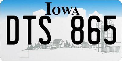 IA license plate DTS865