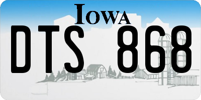IA license plate DTS868