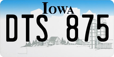 IA license plate DTS875