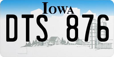 IA license plate DTS876