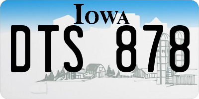 IA license plate DTS878